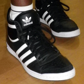 Black and white sleek, lady-like Adidas. Because I'm a lady.