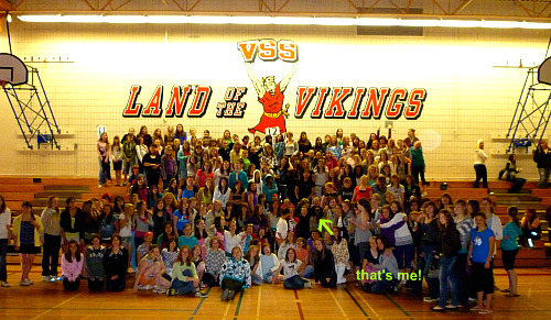 These are students from a number of schools who came to see the show with students at Valleyview Secondary School in Kamloops, BC.